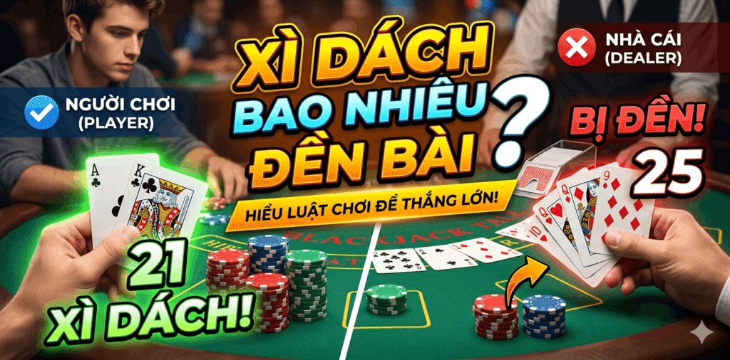 Xì Dách Bao Nhiêu Đền Bài?